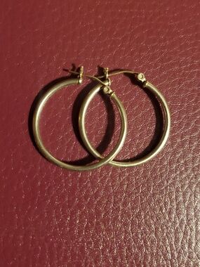 Vintage 14k/Sterling Silver Hoop Earrings